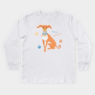 Dog Italian Greyhound Kids Long Sleeve T-Shirt